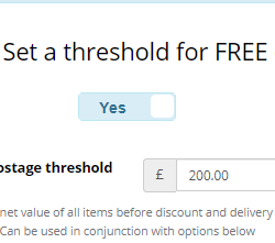 Set threshold for free delivery